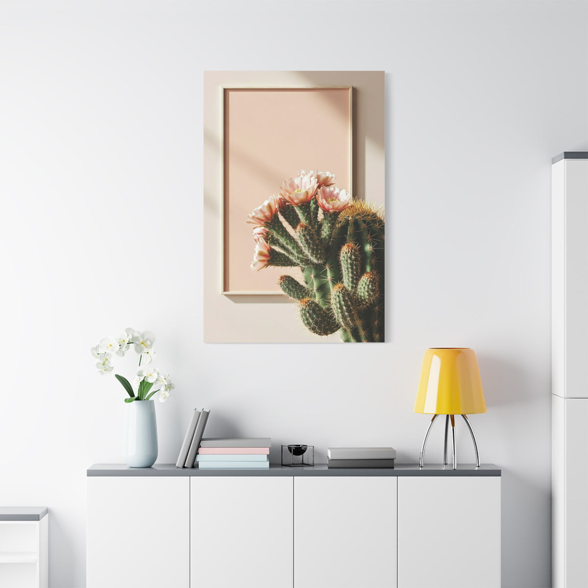 Minimalist Blooming Cactus Botanical Wall Art & Canvas Prints