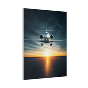 Sunset Runway Lift-Off Jet Wall Art & Canvas Prints
