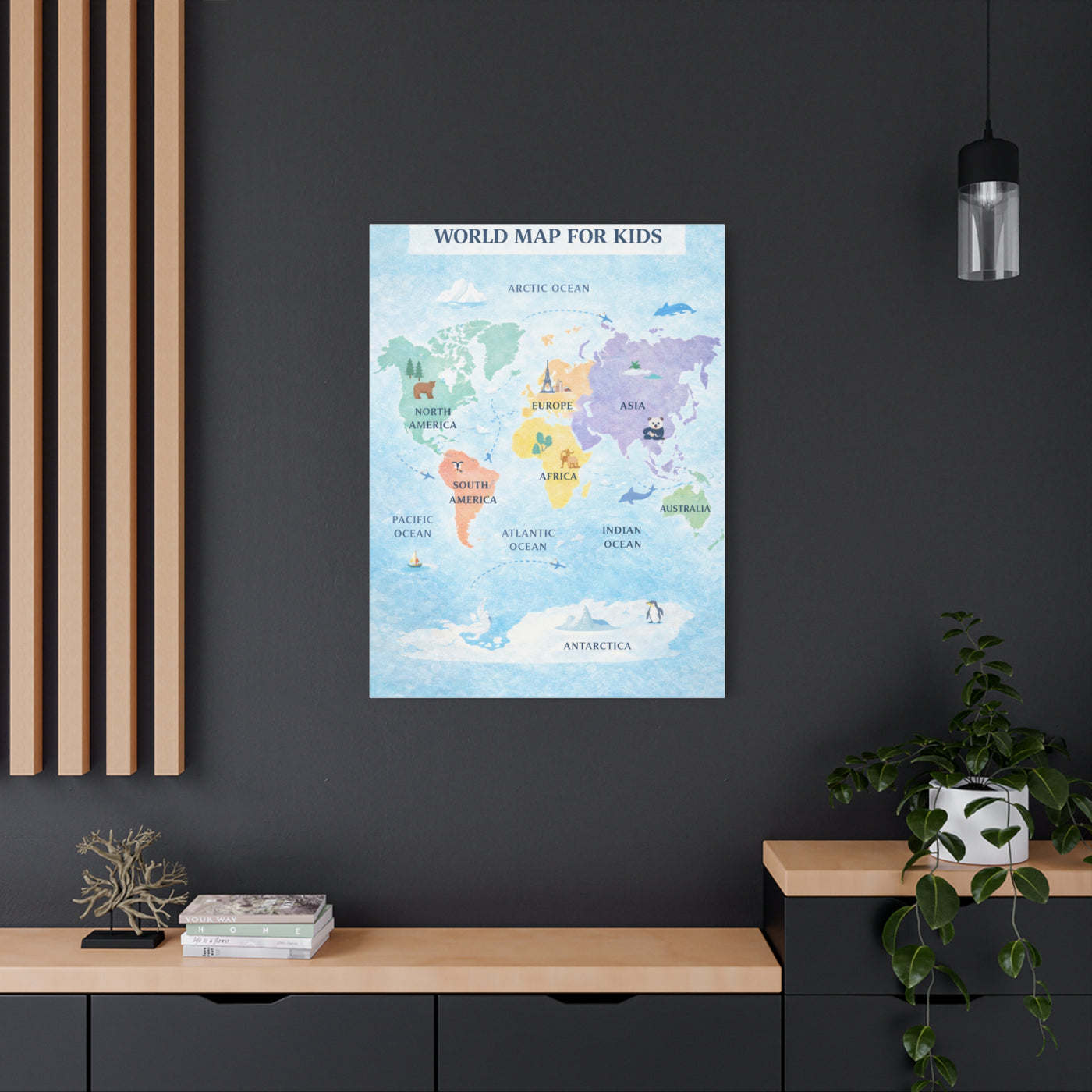 World Map Exploration for Kids Wall Art & Canvas Print