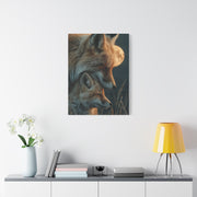 Mother and Cub Moonlit Fox Portrait Wall Art & Canvas Print