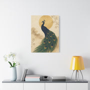 Japandi Moon Peacock Minimal Wall Art & Canvas Print