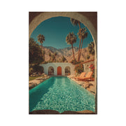 Palm Springs Courtyard Pool Escape Wall Art & Canvas Print