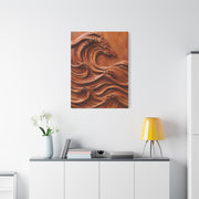 Terracotta Clay Wave Sculpture Panel Wall Art & Canvas Print