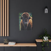 Vibrant Prairie Bison with Natural Green Backdrop Wall Art & Canvas Print