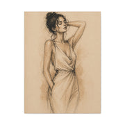Elegant Charcoal Figure Study Wall Art & Canvas Print