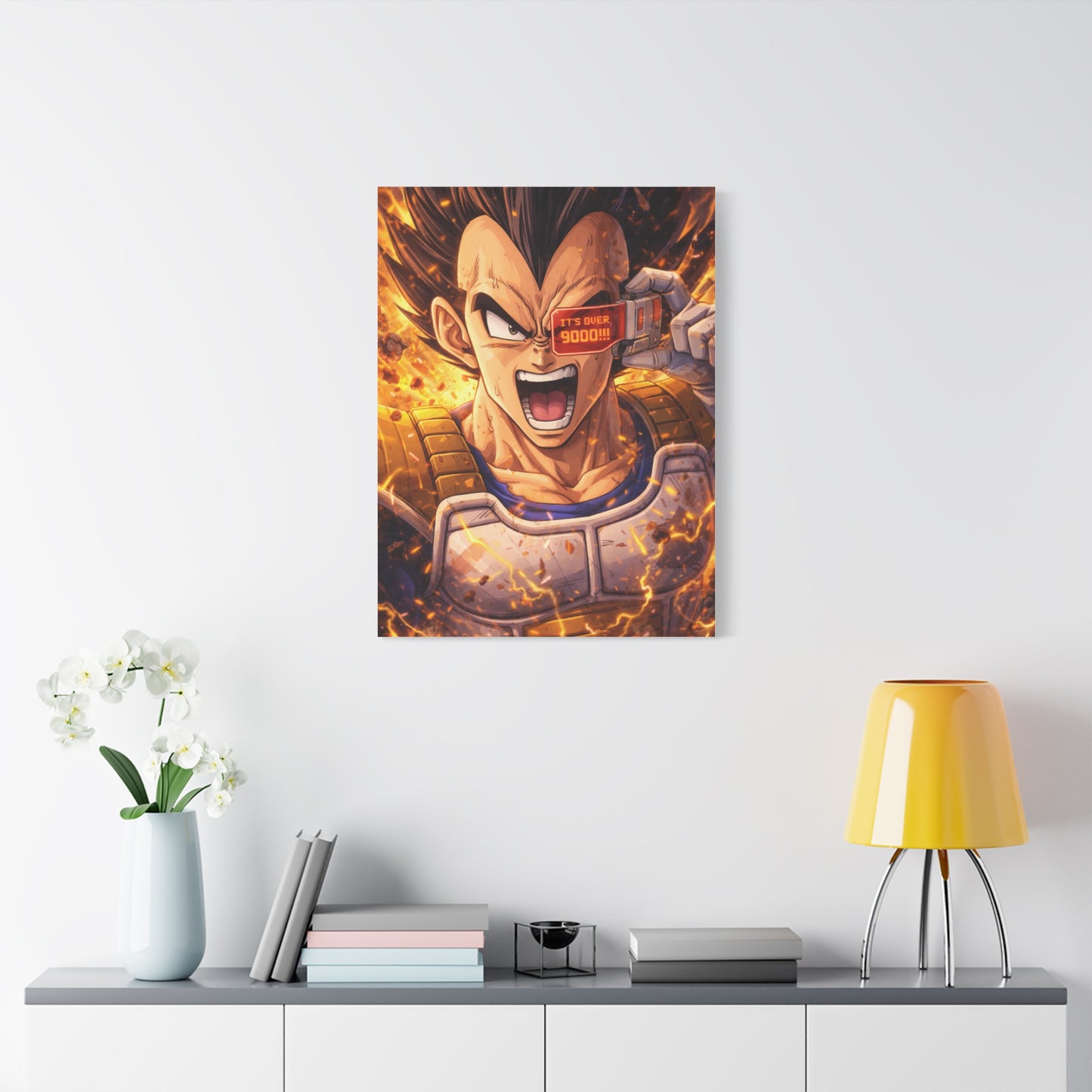 Vegeta Super Saiyan It's Over 9000 Wall Art & Canvas Print