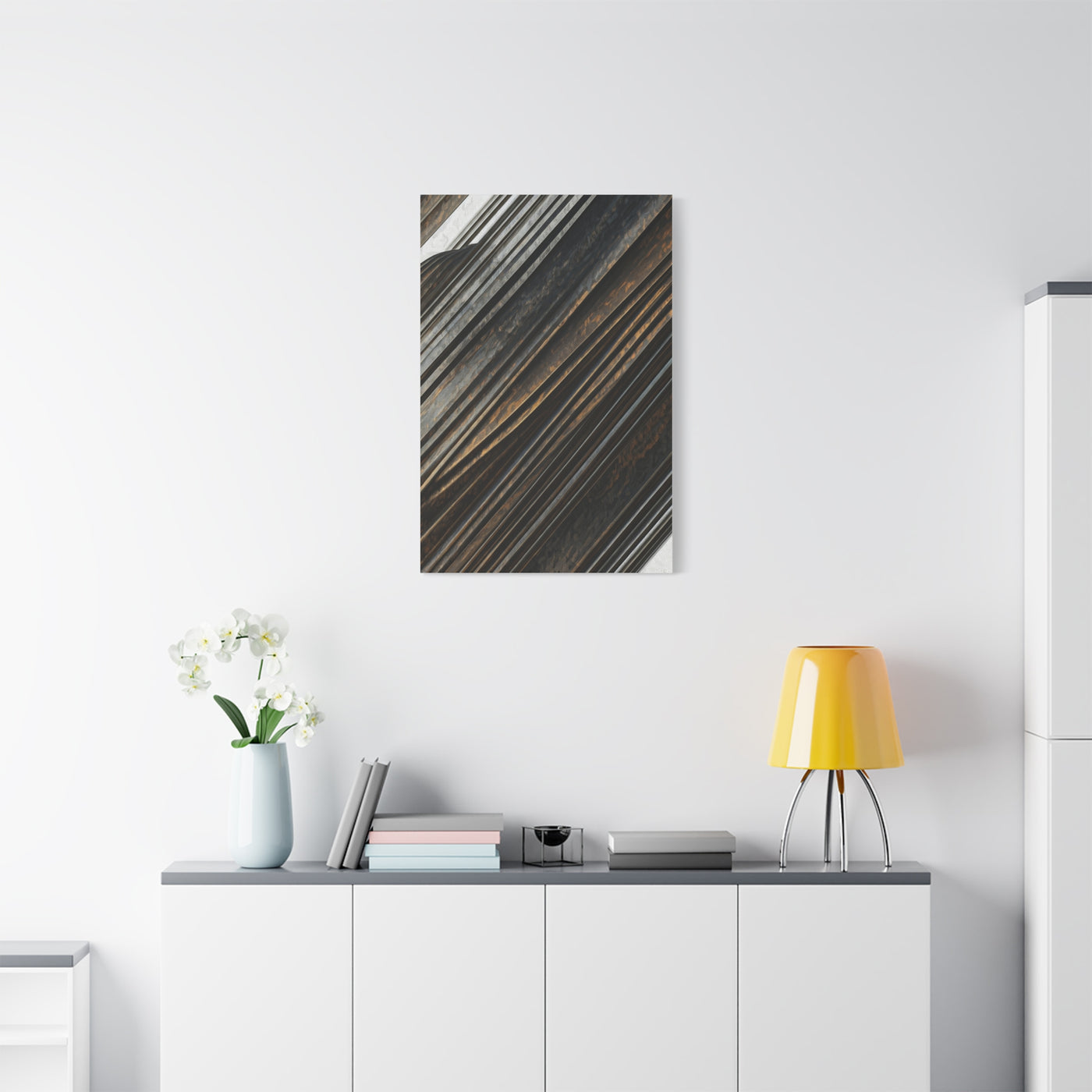 Dark Diagonal Texture Abstract Wall Art & Canvas Prints