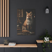 Dark Academia Fox Library Portrait Wall Art & Canvas Print