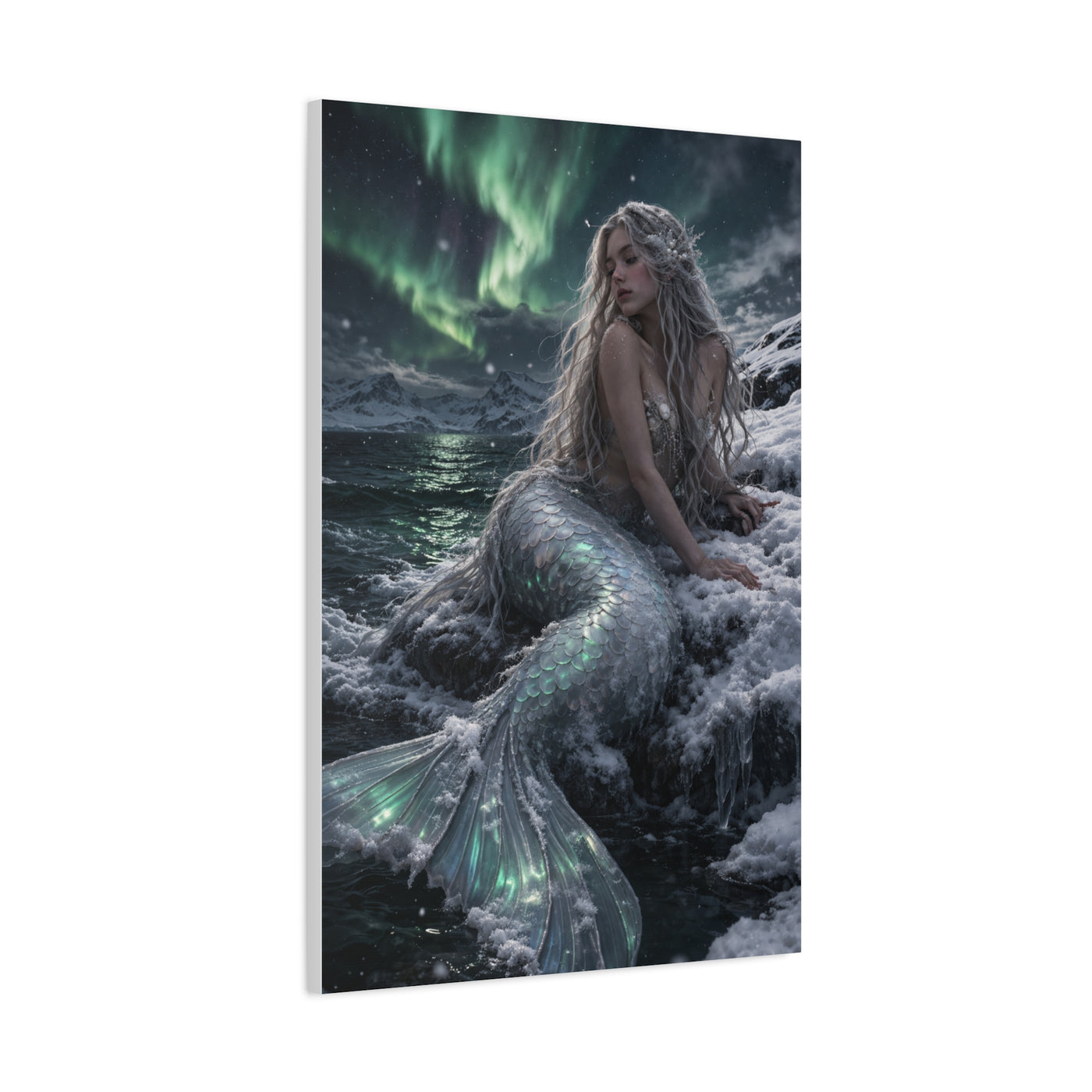 Arctic Aurora Mermaid Fantasy Wall Art & Canvas Print