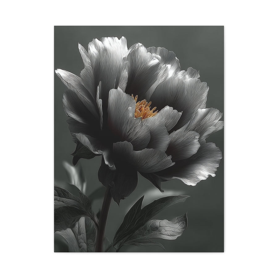 Silver Peony Fine Art Floral Wall Art & Canvas Print