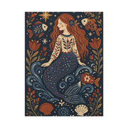 Scandinavian Folk Mermaid Charm Wall Art & Canvas Print