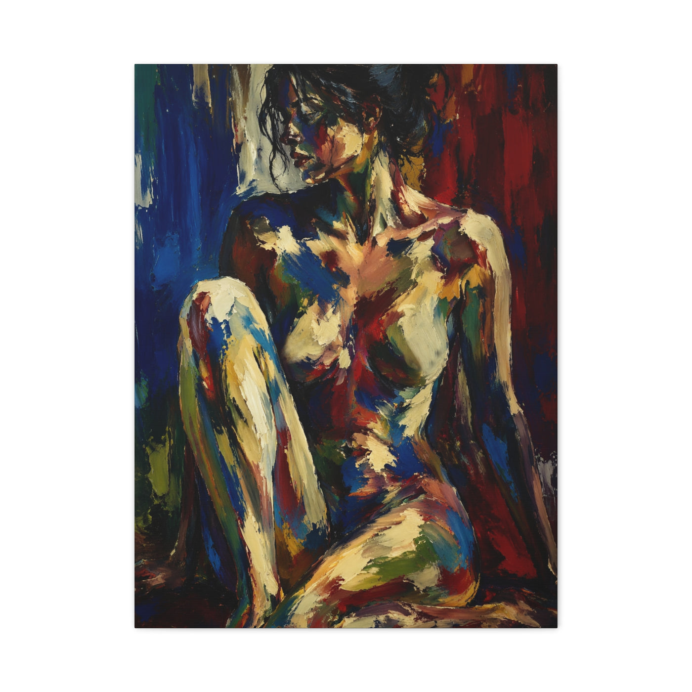 Expressionist Nude Color Field Wall Art & Canvas Print