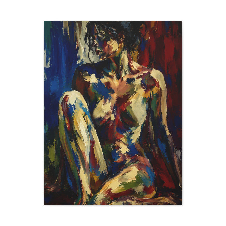 Expressionist Nude Color Field Wall Art & Canvas Print