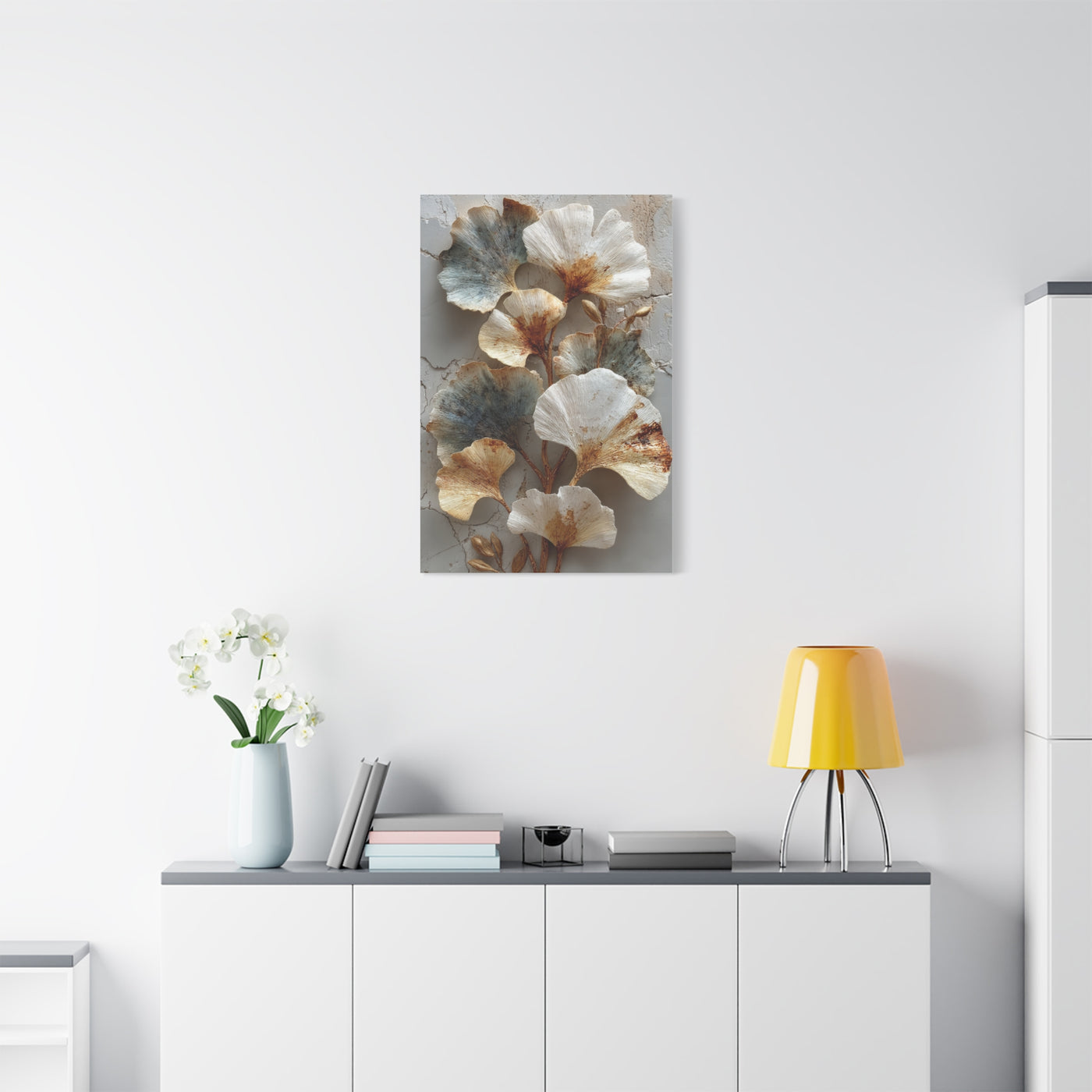 Textured Ginkgo Botanical Wall Art & Canvas Print