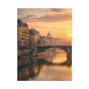 Paris Along the Seine Sunrise Wall Art & Canvas Print