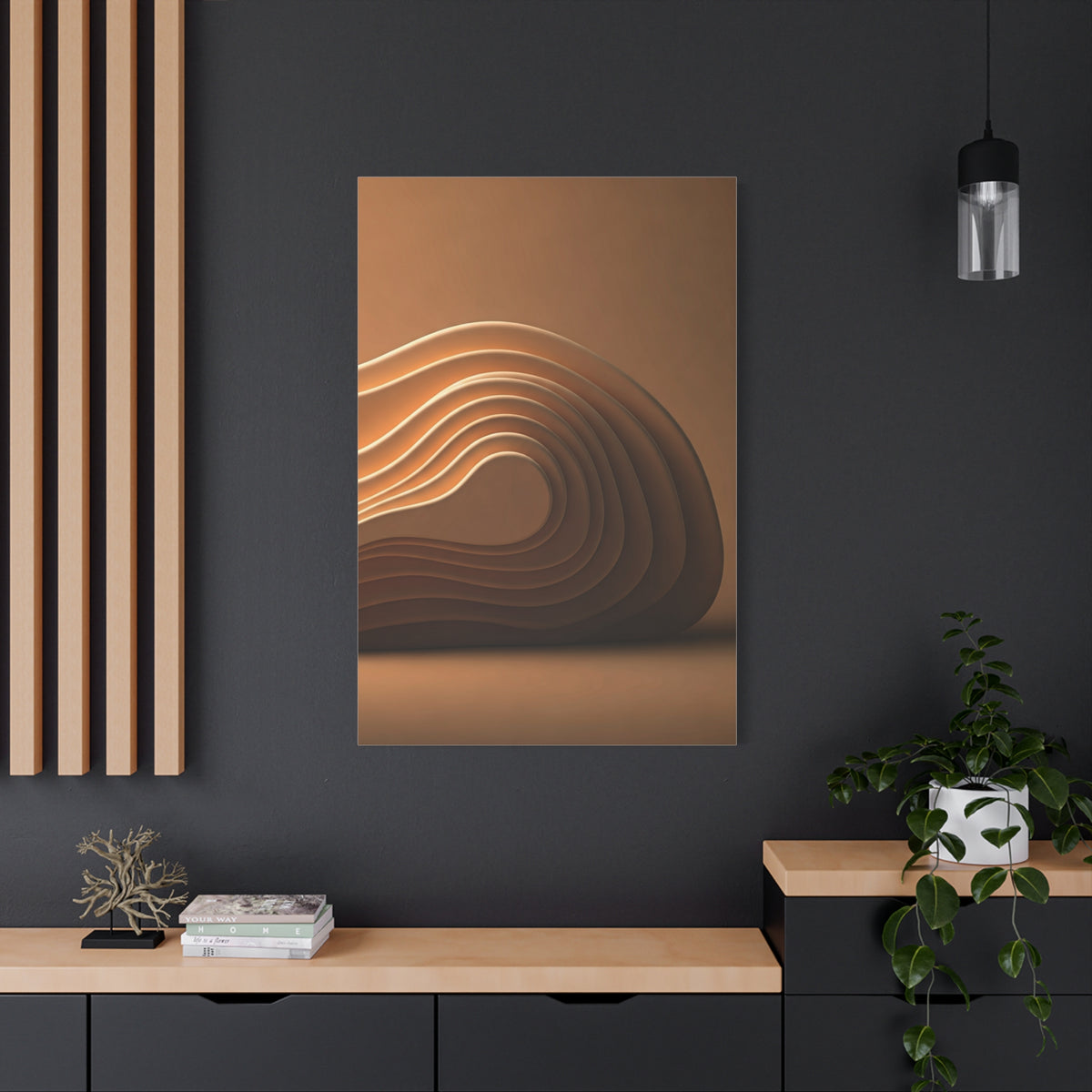 Sculpted Bronze Wave Form Wall Art & Canvas Prints