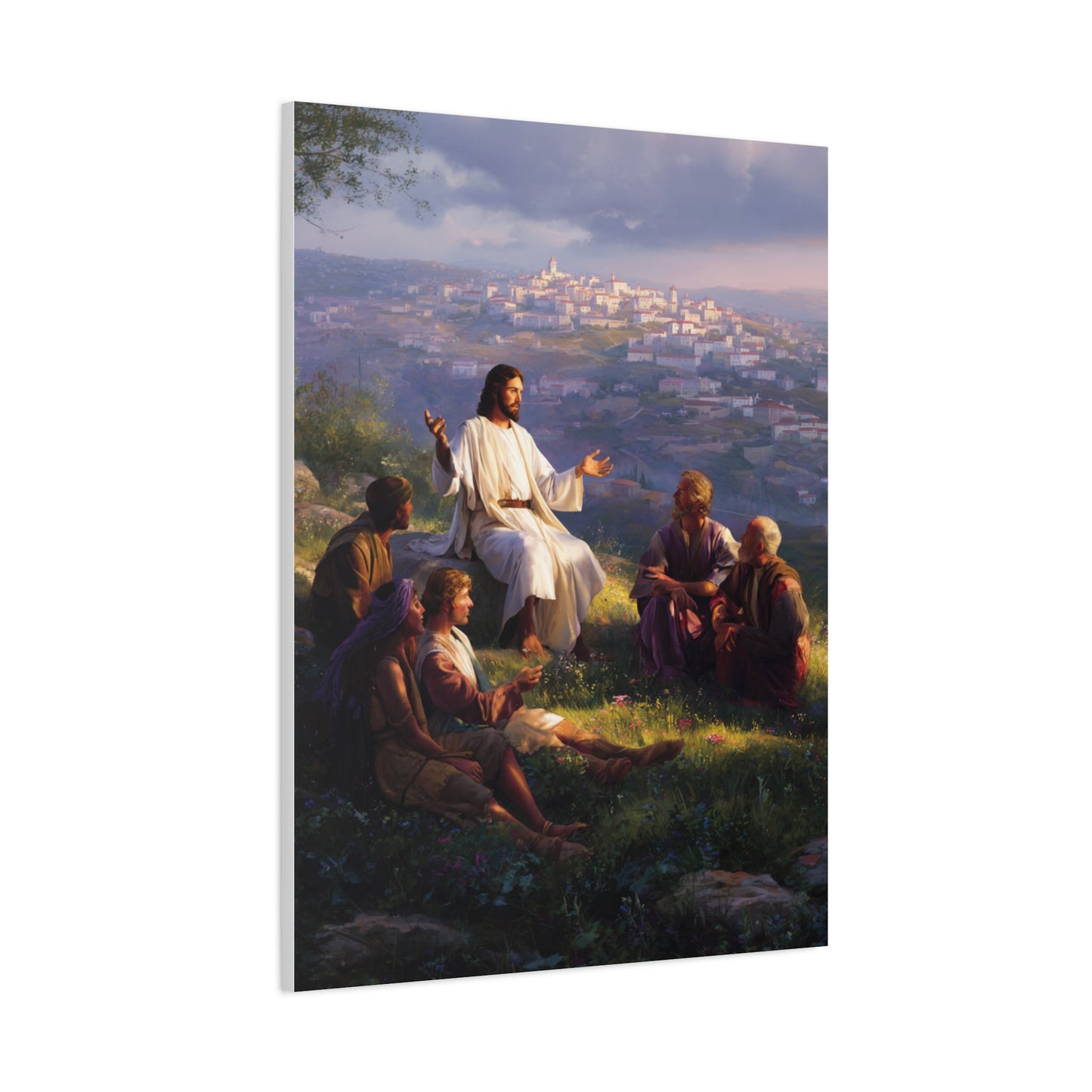 Christ Teaching the Disciples Above Jerusalem Wall Art & Canvas Print