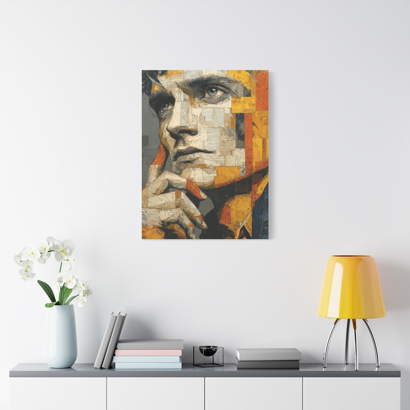 Reflective Thought Portrait Collage Wall Art & Canvas Print