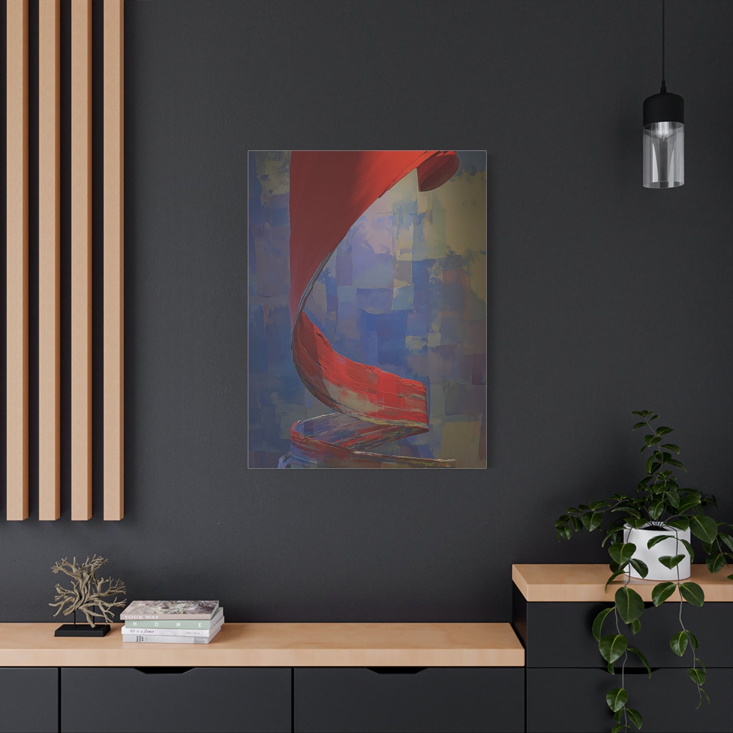 Sculptural Ribbon Motion Abstract Wall Art & Canvas Print