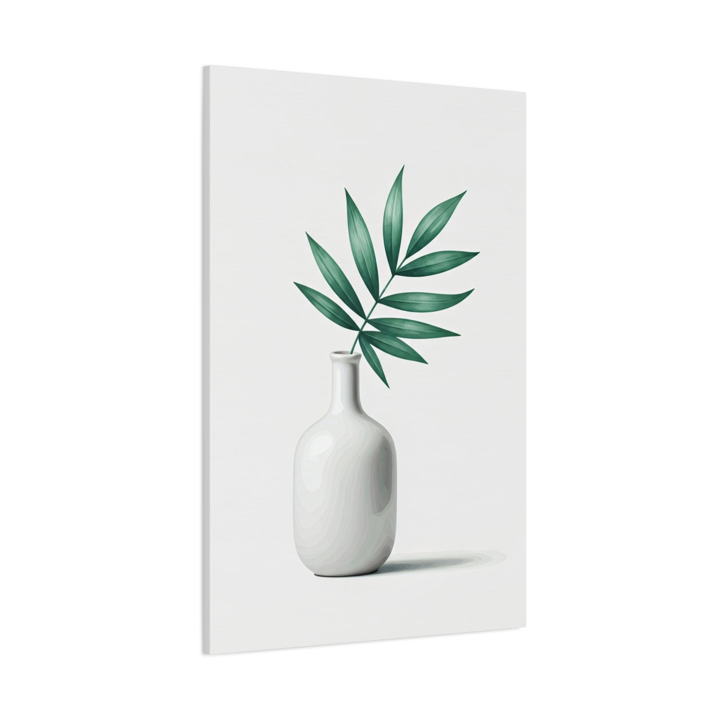 Minimal Vase with Green Leaves Wall Art & Canvas Prints