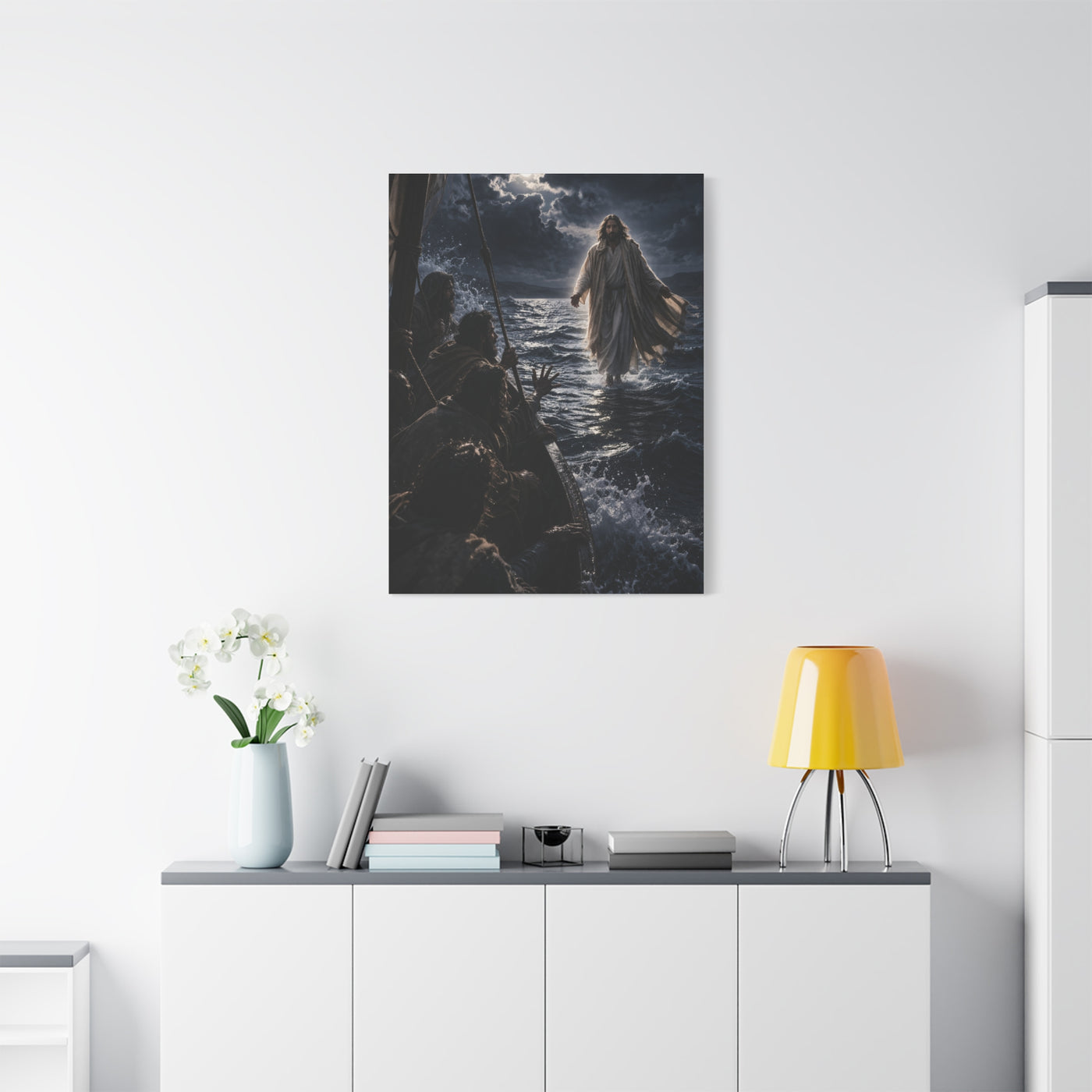 Jesus Walking on Water Night Miracle Wall Art & Canvas Print