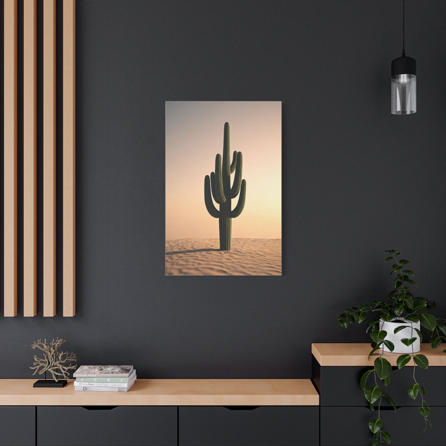 Minimalist Saguaro Desert Sunset Wall Art & Canvas Prints