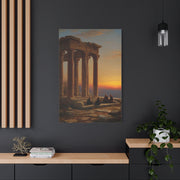 Greek Temple Ruins at Sunset with Philosophers Wall Art & Canvas Print