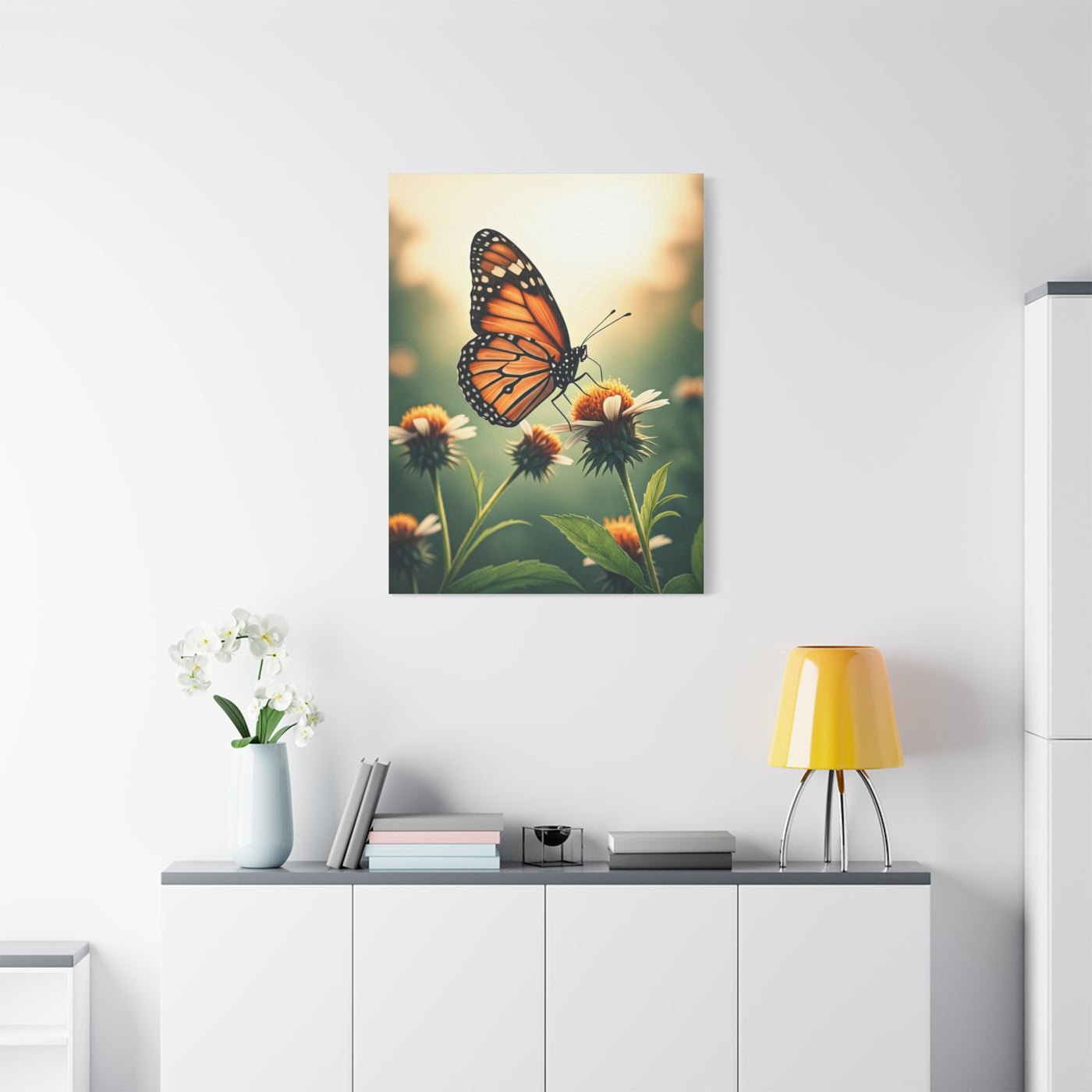 Monarch Butterfly On Wildflower Bloom Wall Art & Canvas Prints