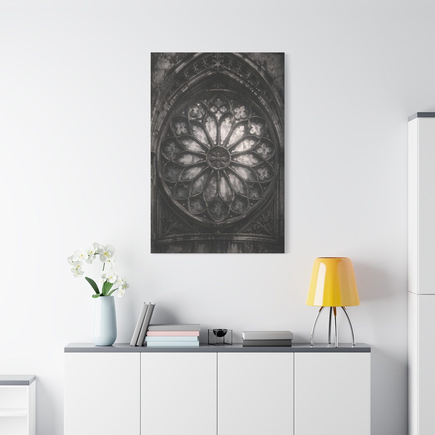 Gothic Rose Window Stone Wall Art & Canvas Print