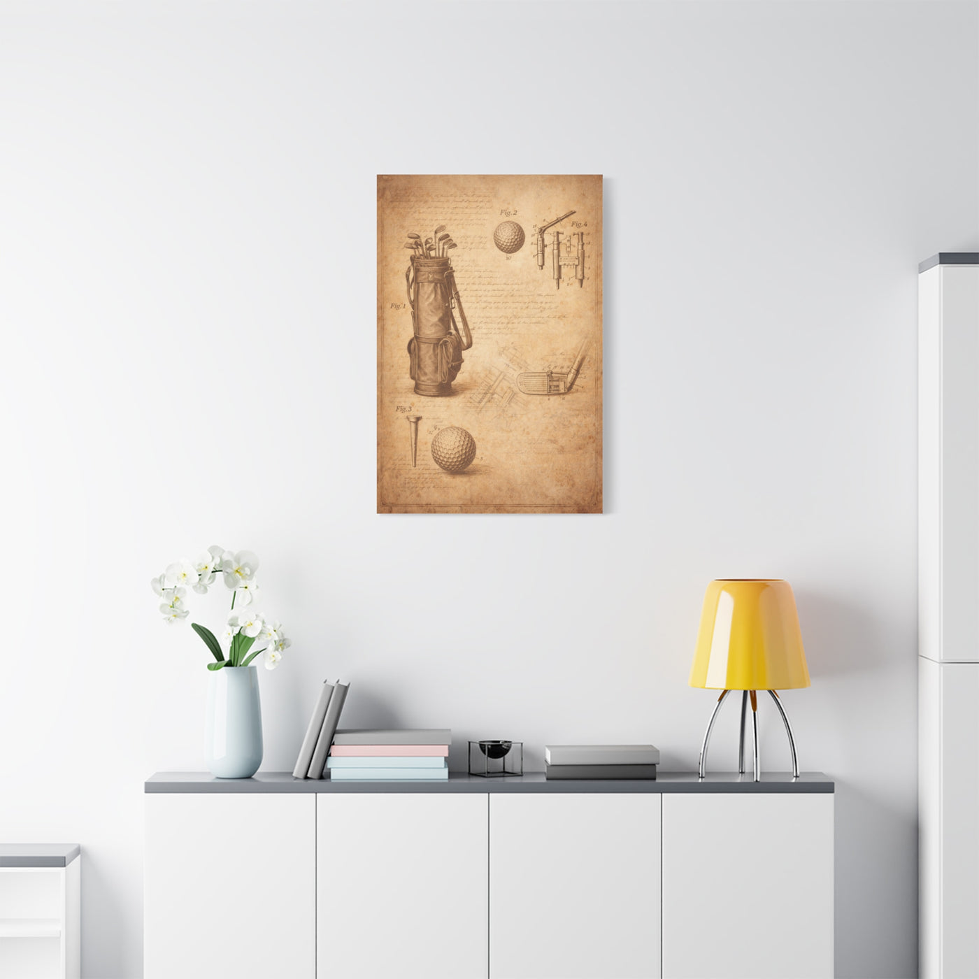 Vintage Golf Equipment Patent Study Wall Art & Canvas Print