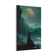 Golden Moon Ocean Silhouette Wall Art & Canvas Print