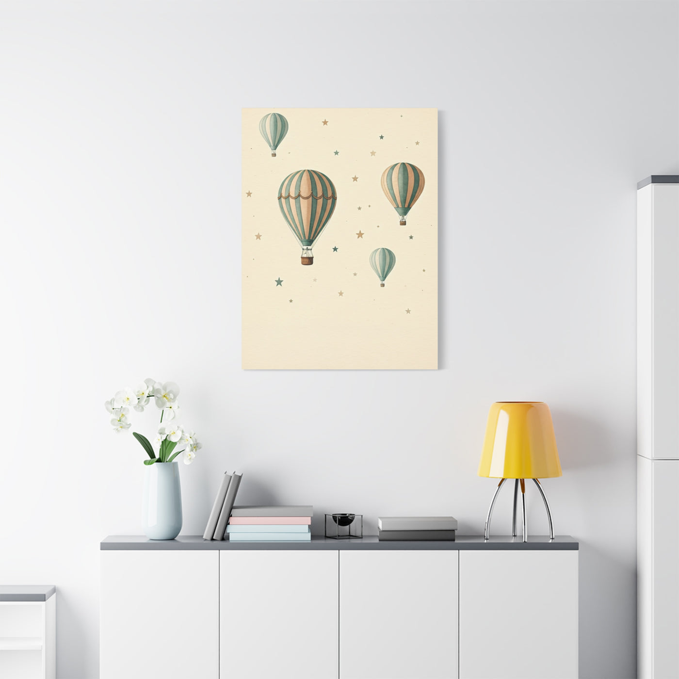 Dreamy Hot Air Balloon Nursery Wall Art & Canvas Print