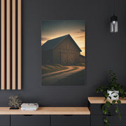 Country Road Barn at Dusk Wall Art & Canvas Prints