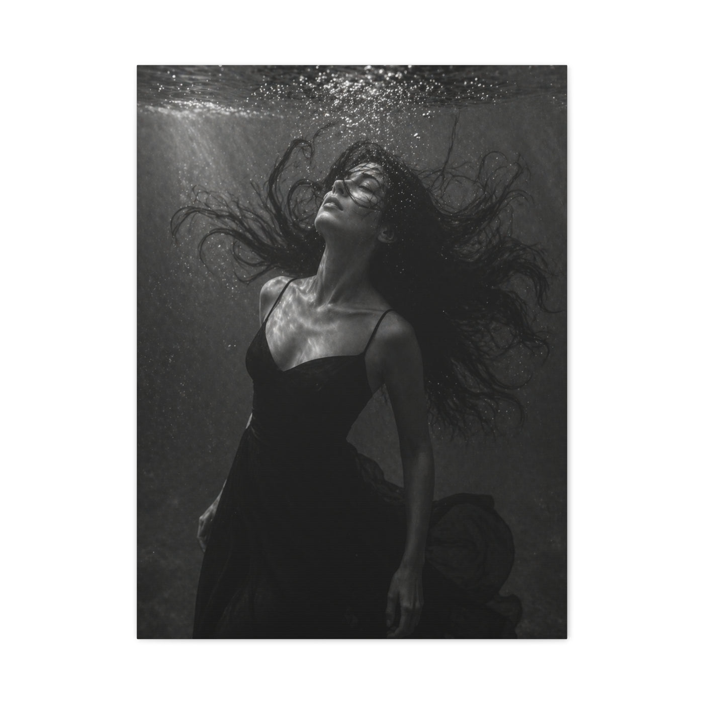 Submerged Black and White Portrait Wall Art & Canvas Print