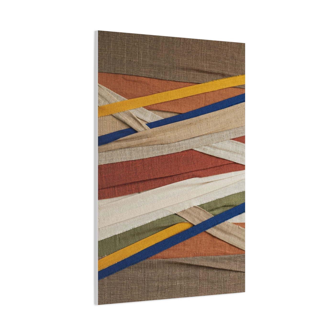 Woven Textile Strips Collage Wall Art & Canvas Print
