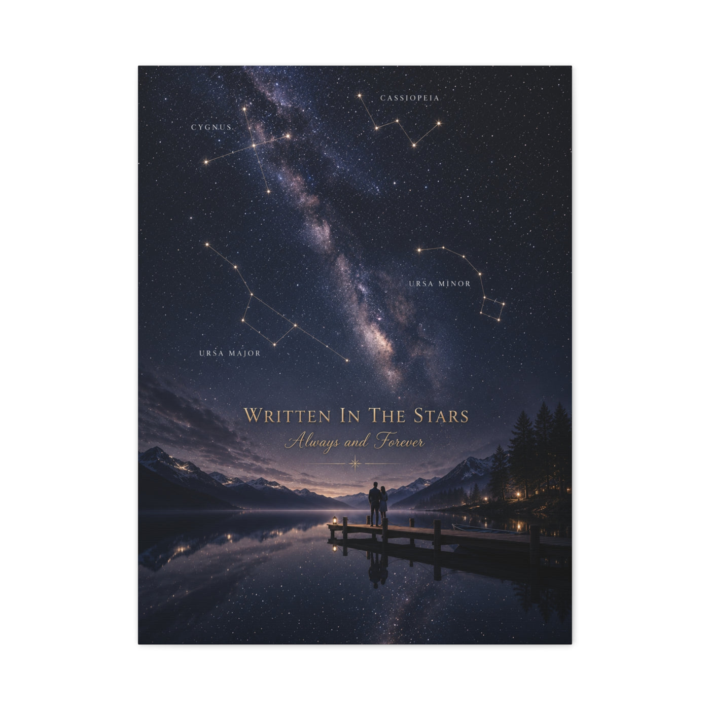 Written in the Stars Celestial Love Quote Wall Art & Canvas Print