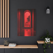 Surreal Crimson Archway Interior Wall Art & Canvas Print