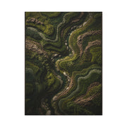 Topographic Moss River Landscape Wall Art & Canvas Print