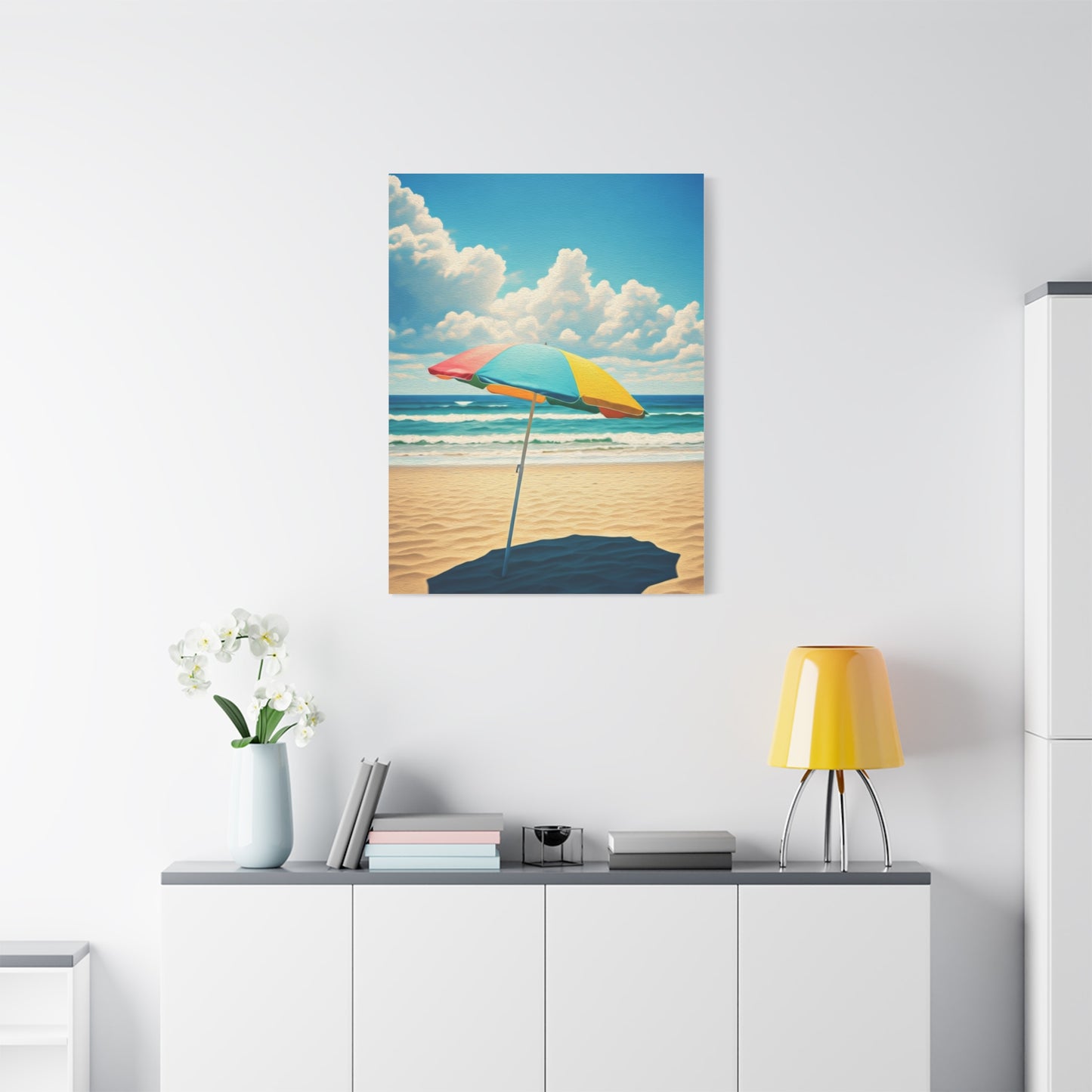 Summer Umbrella by the Shore Wall Art & Canvas Prints