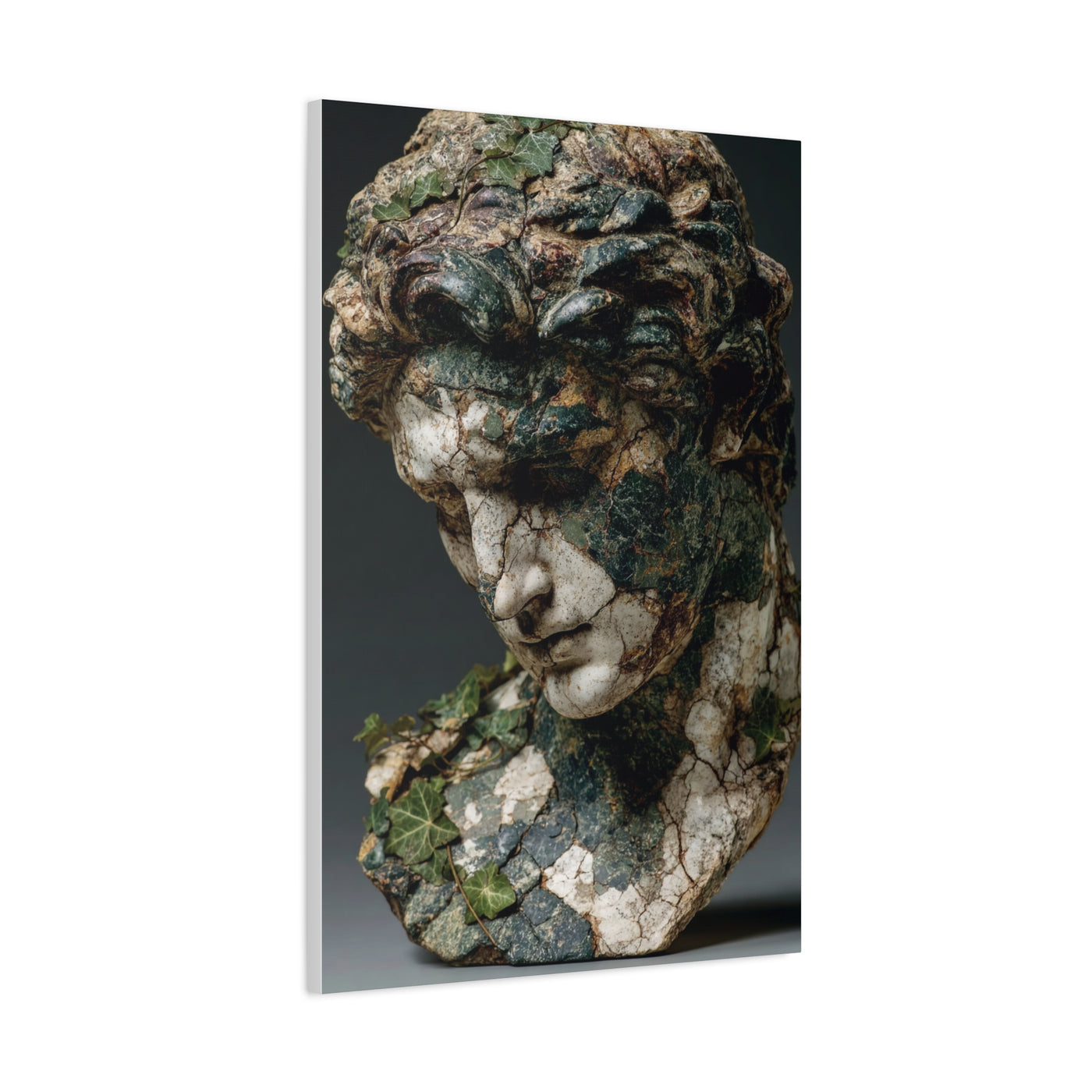 Verdigris Marble Bust Sculpture Wall Art & Canvas Print
