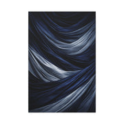 Draped Navy Textile Abstraction Wall Art & Canvas Print