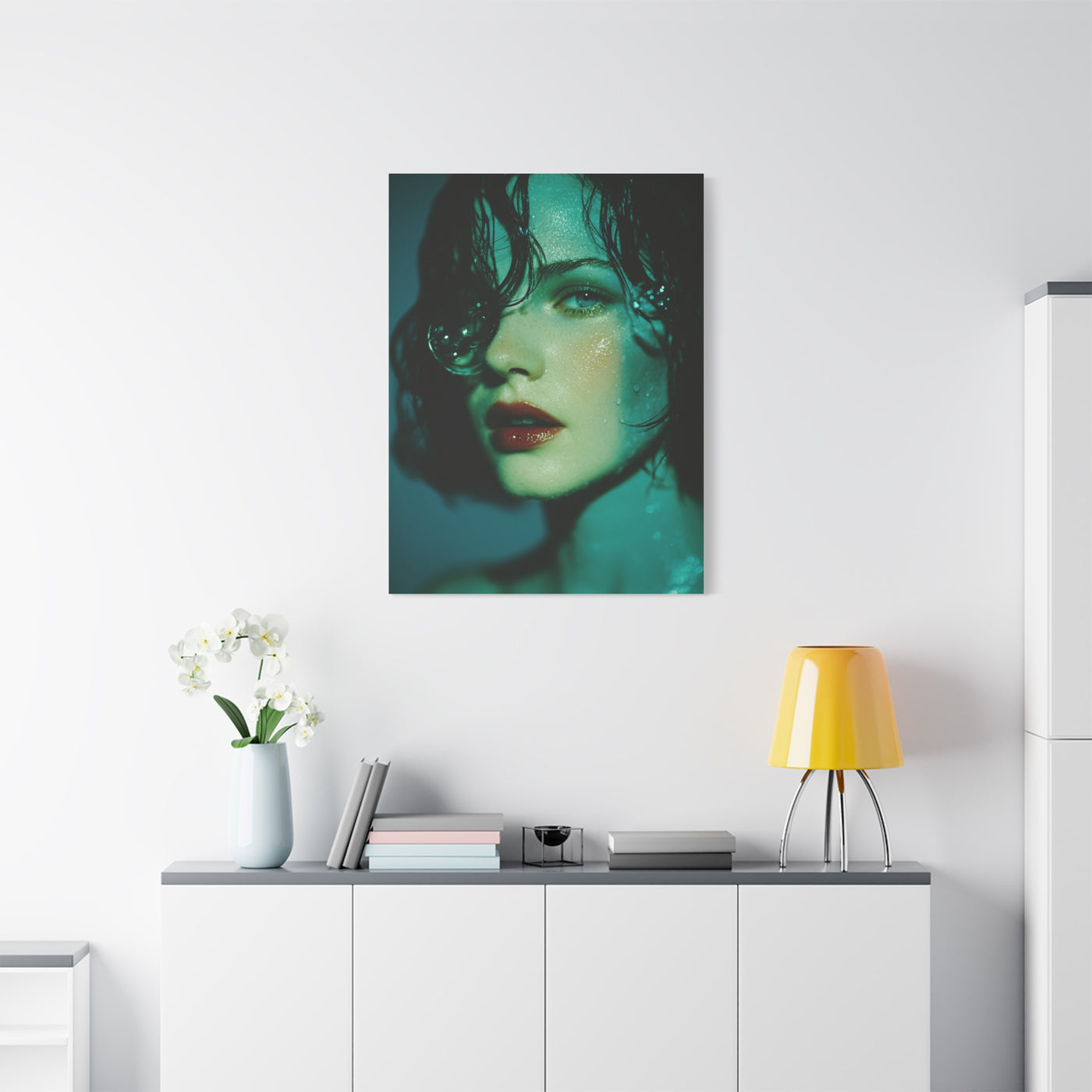 Wet Hair Glass Orb Portrait Wall Art & Canvas Print