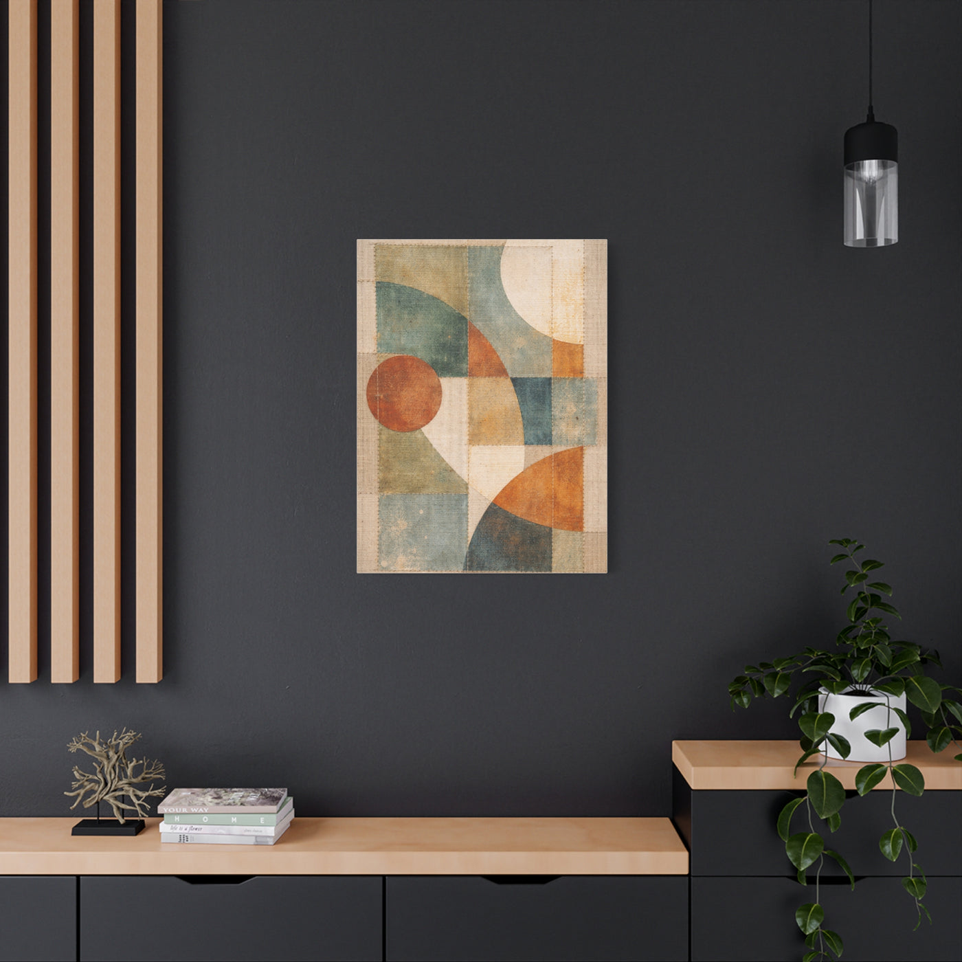 Stitched Geometric Canvas Abstraction Wall Art & Canvas Print