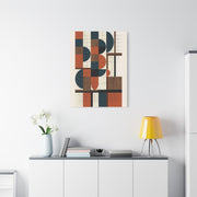 Bauhaus Orange Geometry Grid Wall Art & Canvas Print
