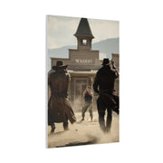 Frontier Gunfight in the Western Street Wall Art & Canvas Print