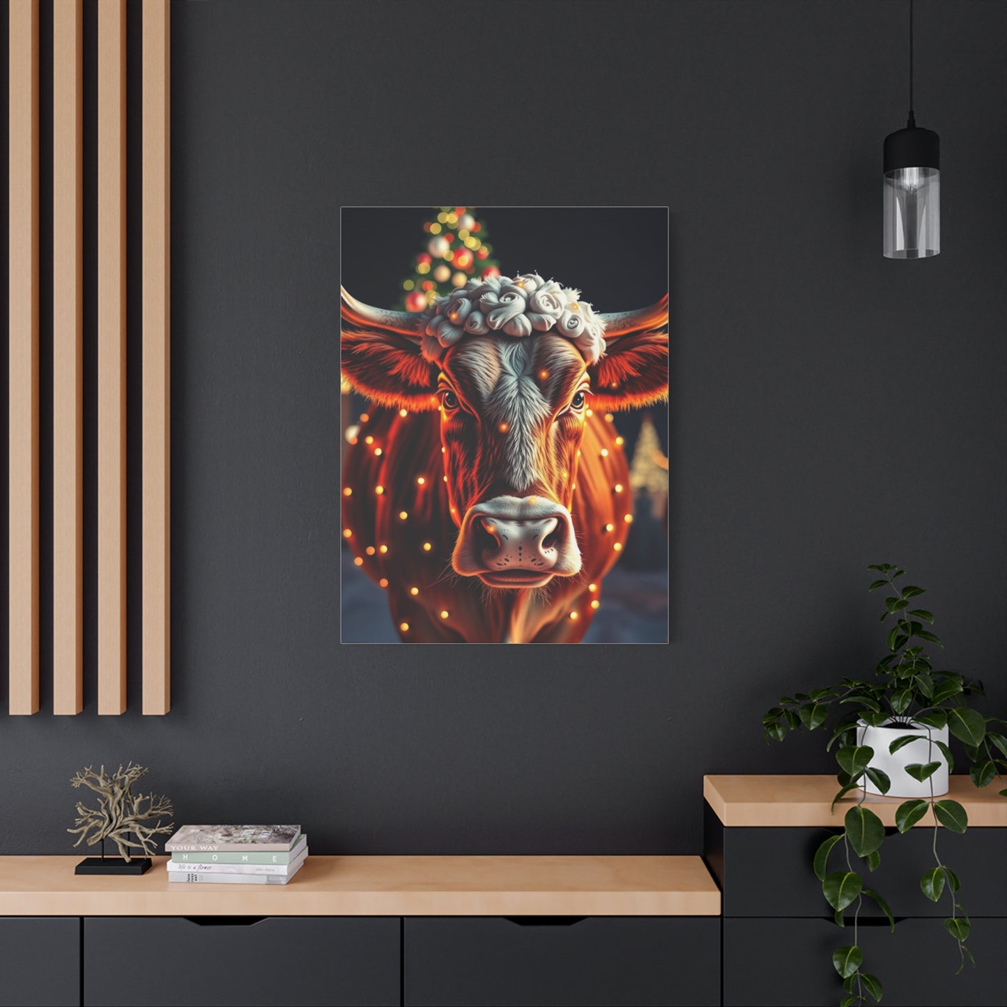 Supreme Christmas Cow Art Beautiful Collection Wall Art & Canvas Print