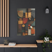 Sculptural Geometric Panel Abstract Wall Art & Canvas Print