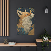 Celestial Fox Constellation Portrait Wall Art & Canvas Print