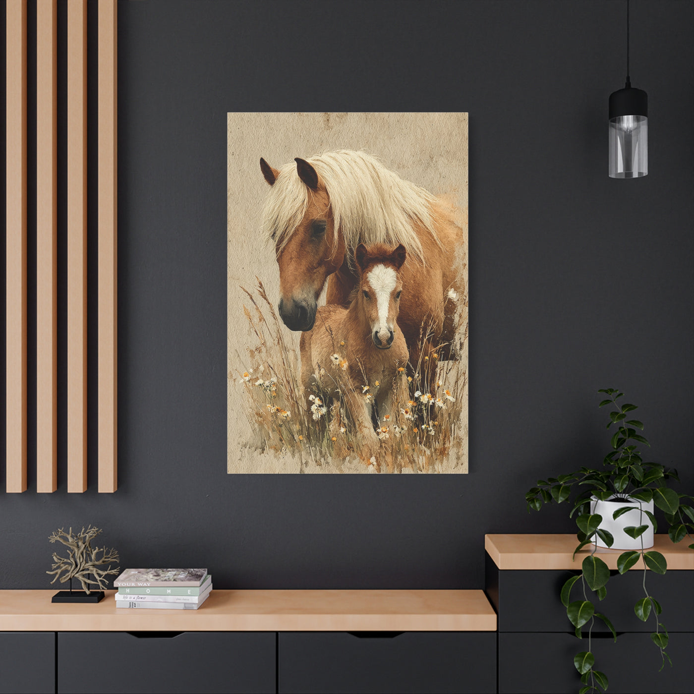 Mare and Foal Tender Bond Wall Art & Canvas Print