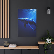 Majestic Blue Whale in Deep Ocean Light Wall Art & Canvas Prints